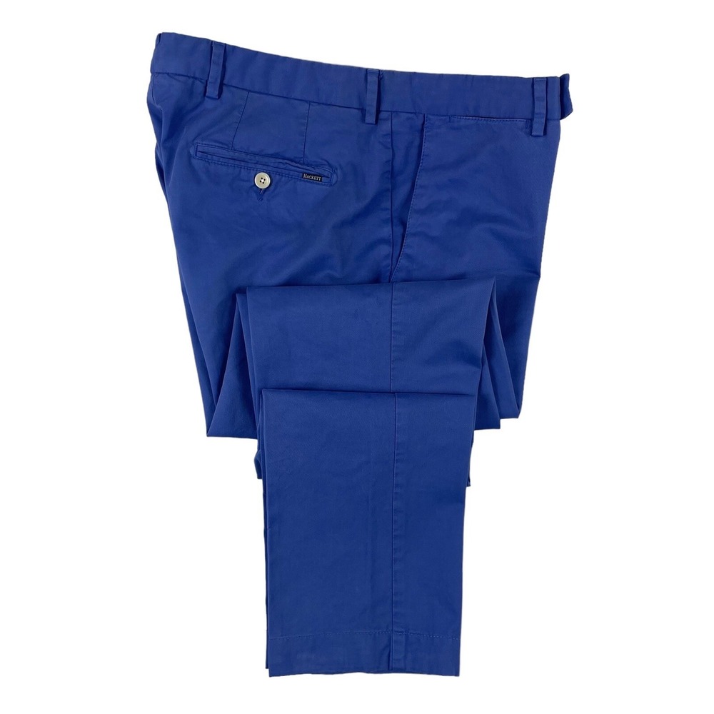 Hackett London Kensington Slim Blue Cotton Chino Mens Pants 34x31
